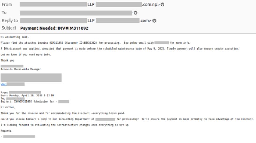 A targeted attack mimics communication from company CEO to steal funds